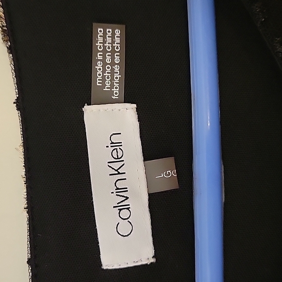 CALVIN KLEIN Sheer Mesh Overlay Geometric Bell Sleeve Castlecore Party Blouse - Picture 5 of 7